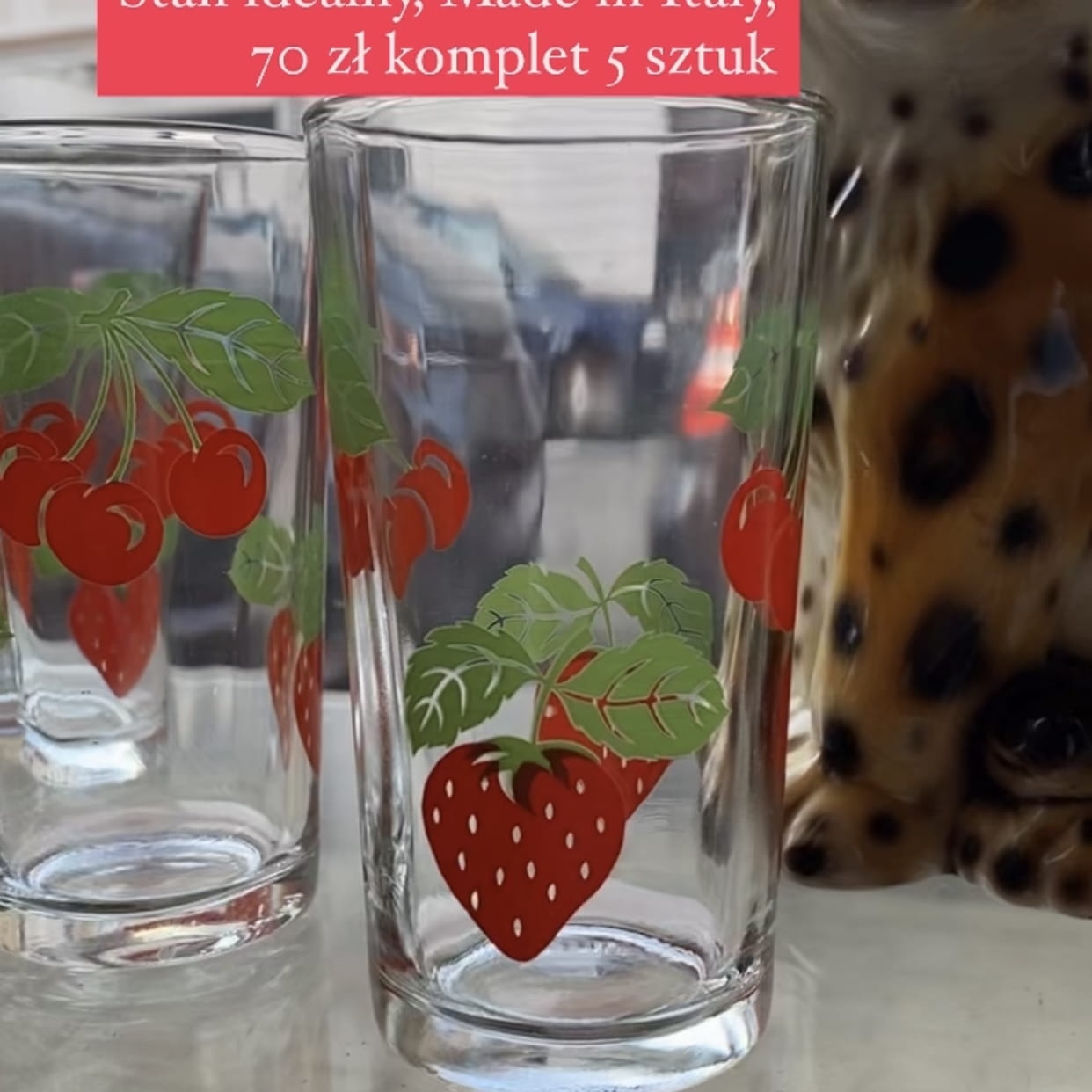 Komplet owocowych szklaneczek
