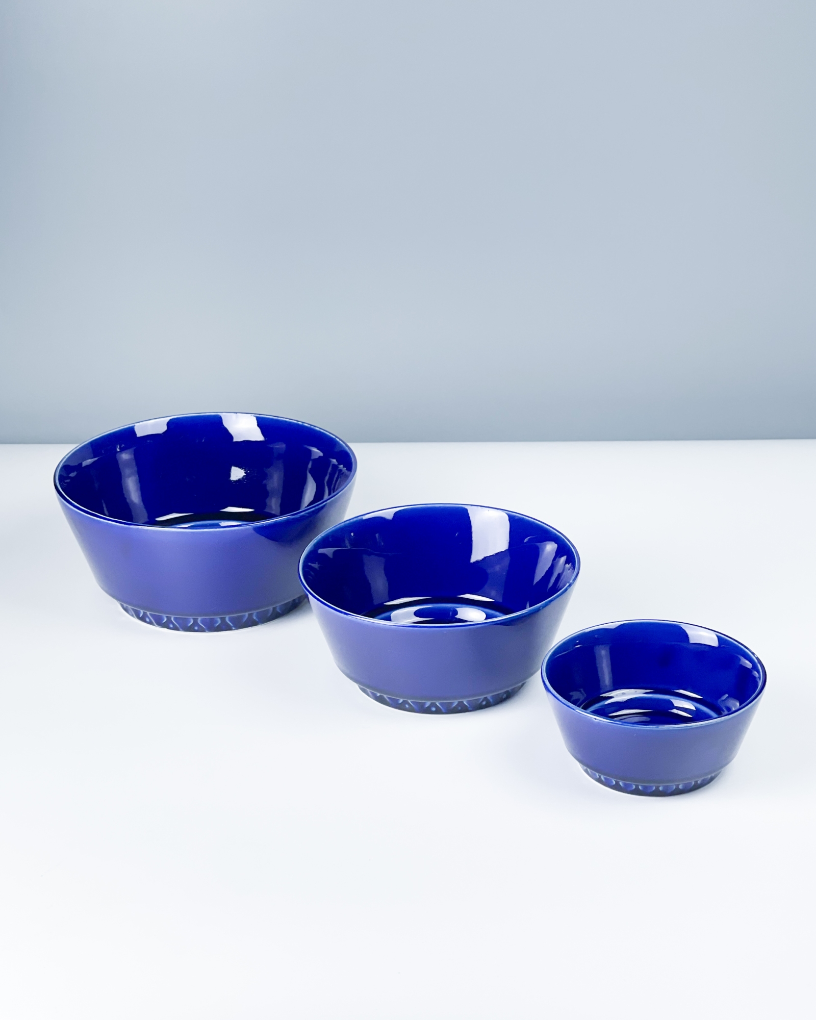 3 kobaltowe miski DDR