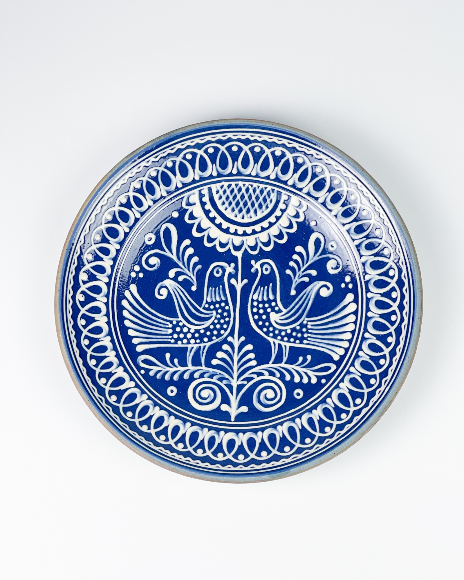 Talerz ozdobny z gołębiami 