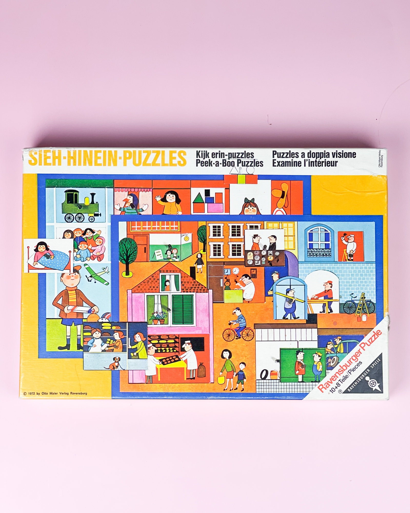  Vintage puzzle Ravensburger „Sieh-Hinein-Puzzles” (Peek-a-Boo Puzzles), z 1972