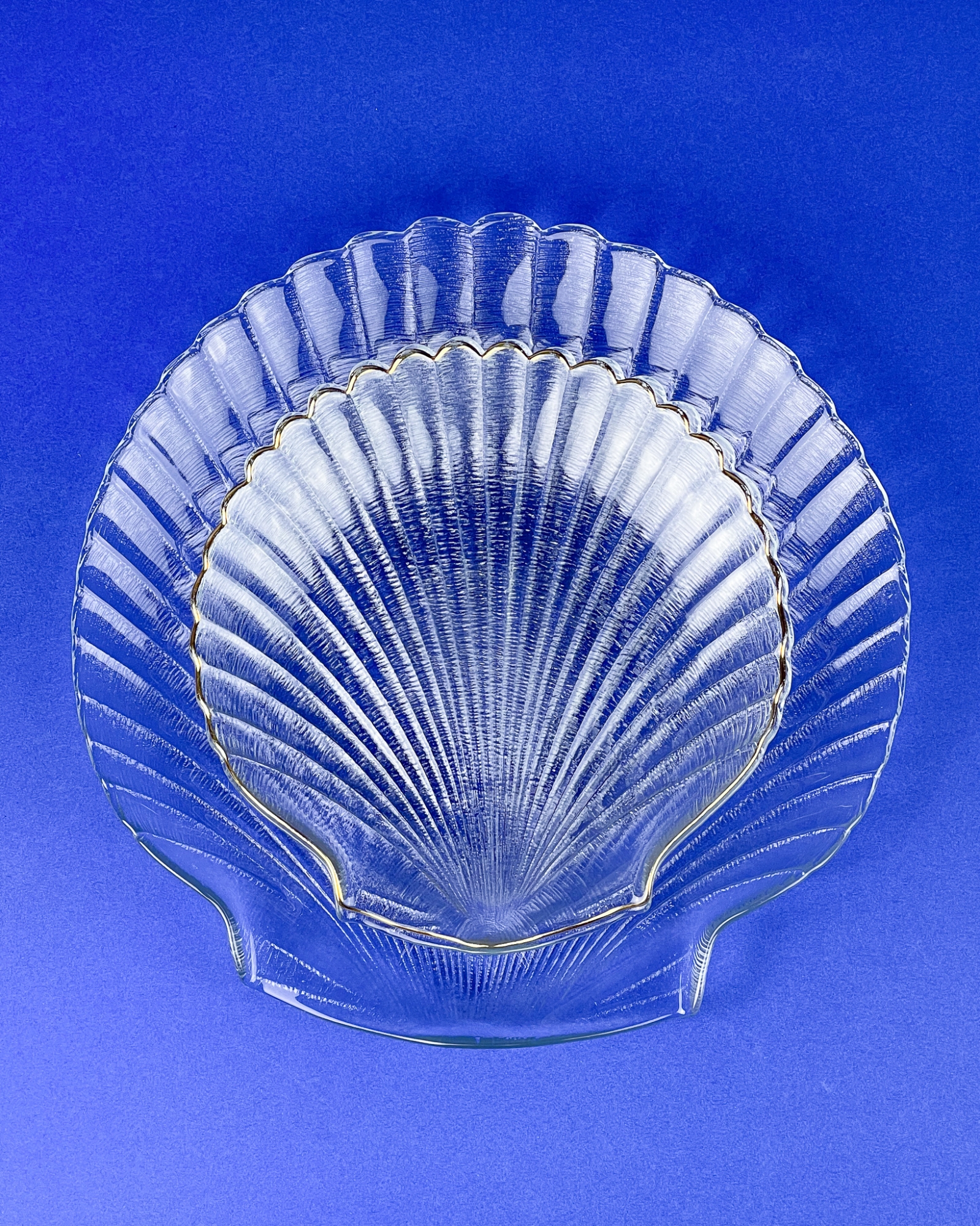 3 talerze Arcoroc France Coquillage 70s