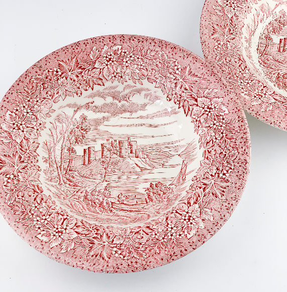 Domi / 2 głębokie Italian Ironstone C B M różowe
