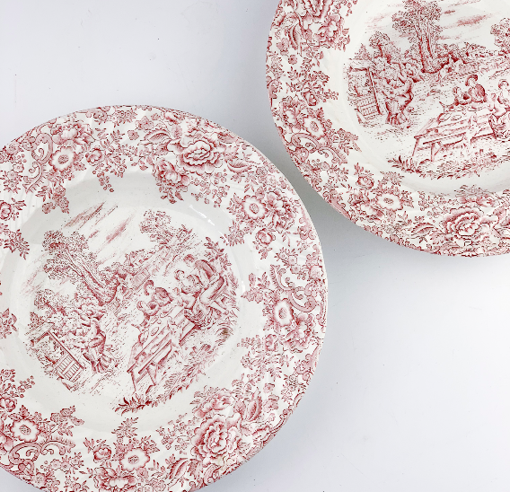 Domi / 2 głębokie różowe English Ironstone